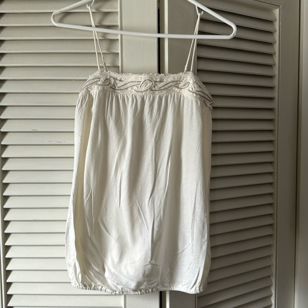 Cream tank top; size medium from American Eagle Outfitters w/ silver details